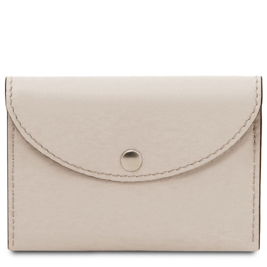 Office leather accessories Beige Leather business card /  credit card holder  | TL142417 San Rocco Italia