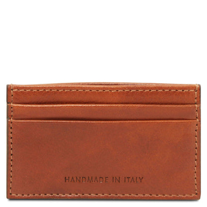 Leather card holder - 4 cards in smooth, full-grain leather | TL142473