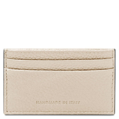 Leather card holder - 4 cards, pebbled leather | TL142474