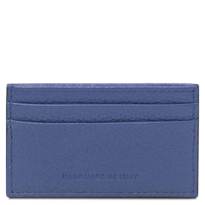 Leather card holder - 4 cards, pebbled leather | TL142474