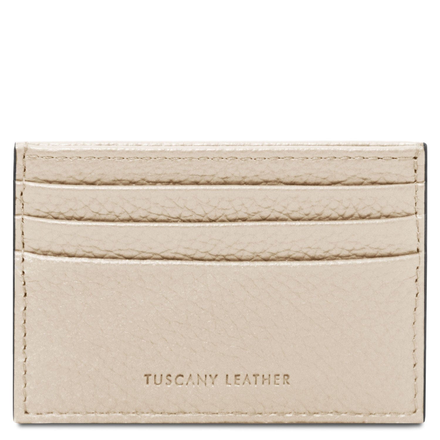 Men leather accessories Beige Leather card holder - 6 cards, pebbled leather | TL142472 San Rocco Italia