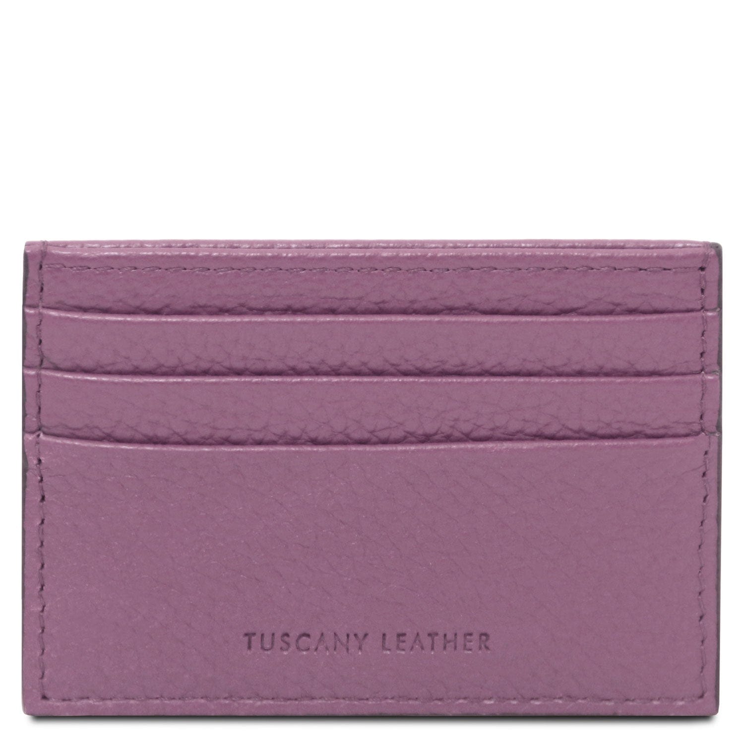 Men leather accessories Lilac Leather card holder - 6 cards, pebbled leather | TL142472 San Rocco Italia