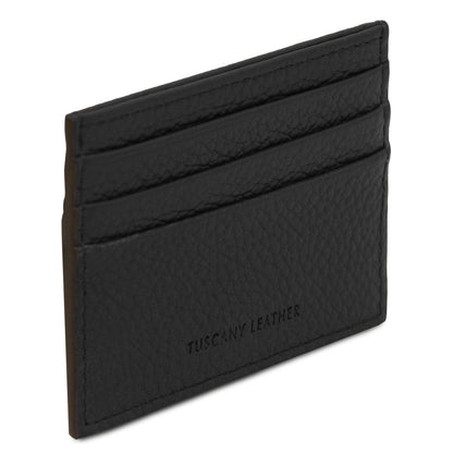 Men leather accessories Leather card holder - 6 cards, pebbled leather | TL142472 San Rocco Italia