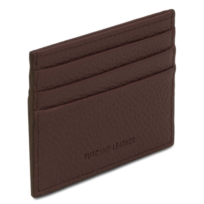 Men leather accessories Leather card holder - 6 cards, pebbled leather | TL142472 San Rocco Italia