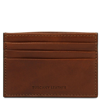 Leather card holder - 6 cards, smooth full-grain leather | TL142471
