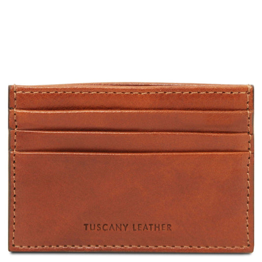 Men leather accessories Natural Leather card holder - 6 cards, smooth full-grain leather | TL142471 San Rocco Italia