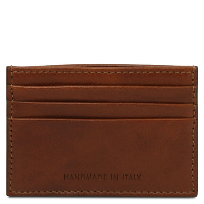 Leather card holder - 6 cards, smooth full-grain leather | TL142471