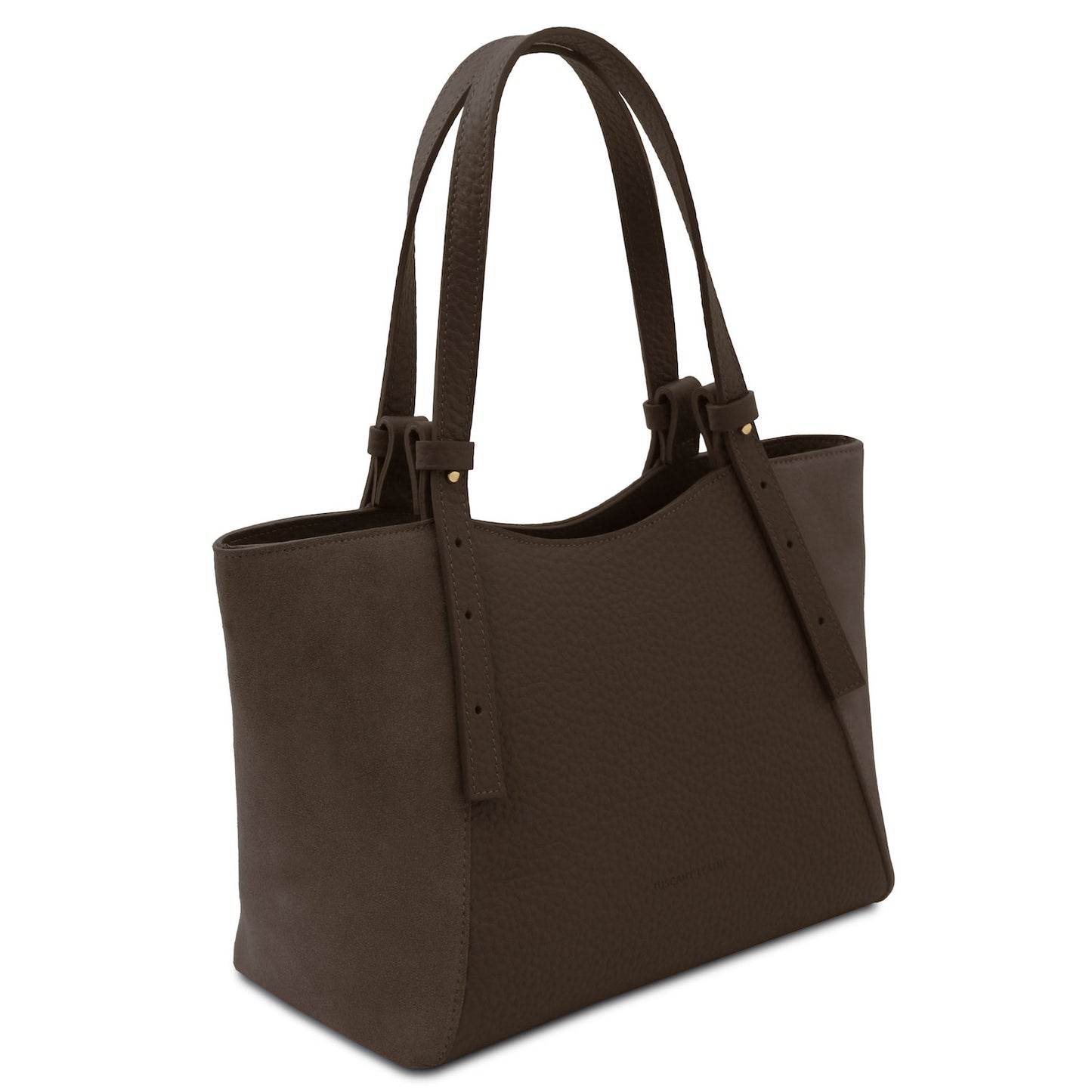 Leather handbags Libra - Long handle suede & leather tote bag | TL142508 San Rocco Italia