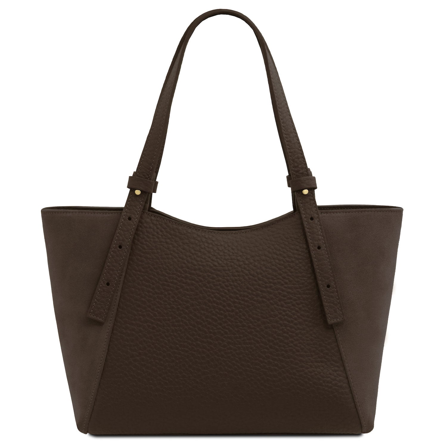 Leather handbags Libra - Long handle suede & leather tote bag | TL142508 San Rocco Italia
