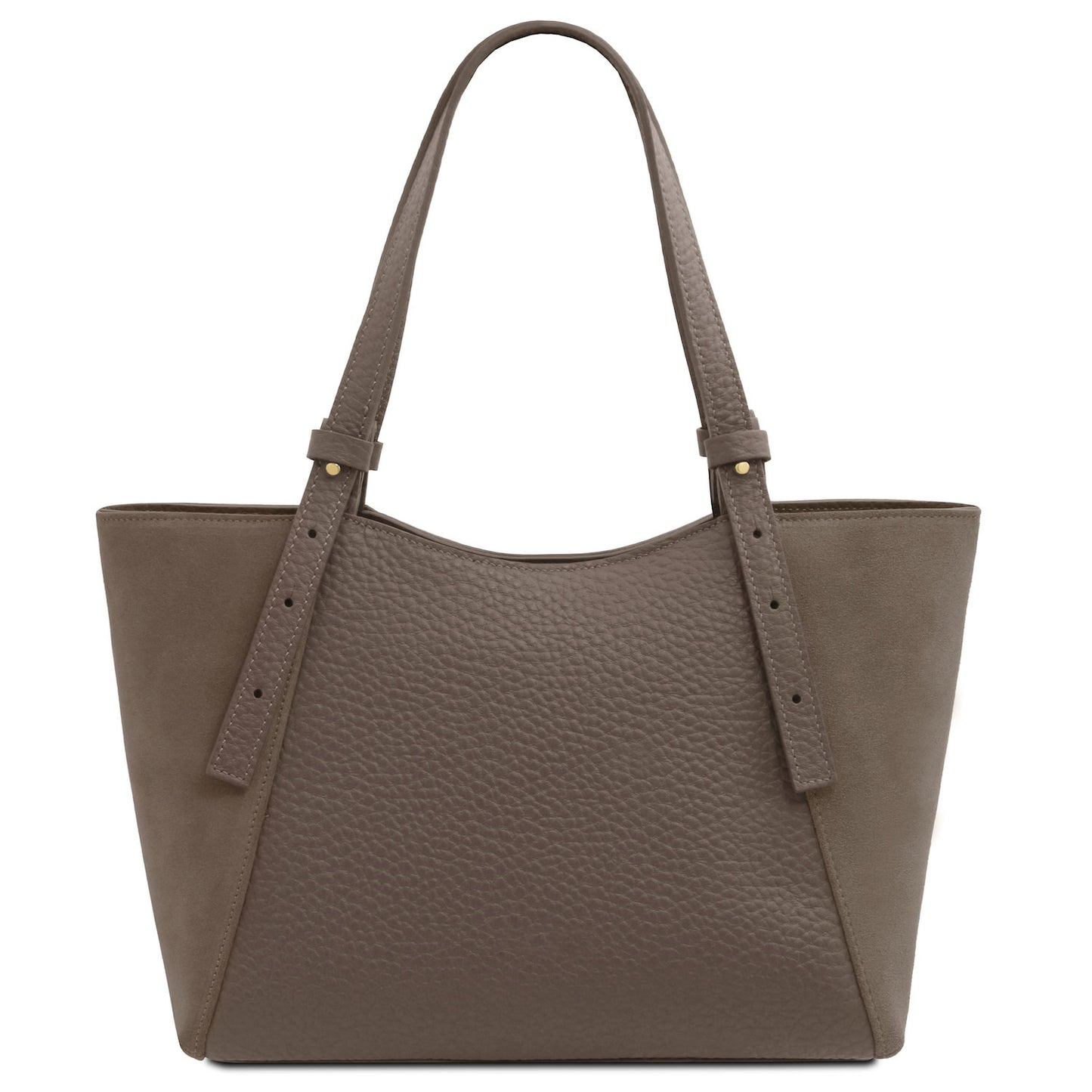 Leather handbags Libra - Long handle suede & leather tote bag | TL142508 San Rocco Italia