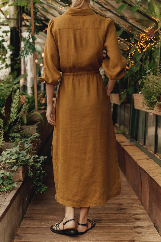 Dresses Rhapsody Linen Shirt Dress - Bronze San Rocco Italia