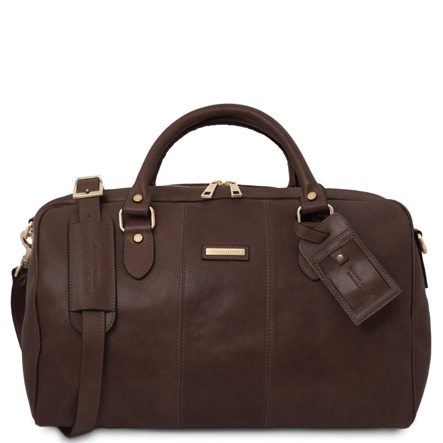 Lisbona - Travel leather duffel bag in matte leather - Small size | TL142441 - Premium Leather Travel bags - Shop now at San Rocco Italia