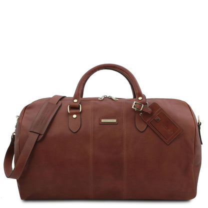 Lisbona - Travel leather duffel bag - Large size - Matte leather | TL141657 - Premium Leather Travel bags - Shop now at San Rocco Italia