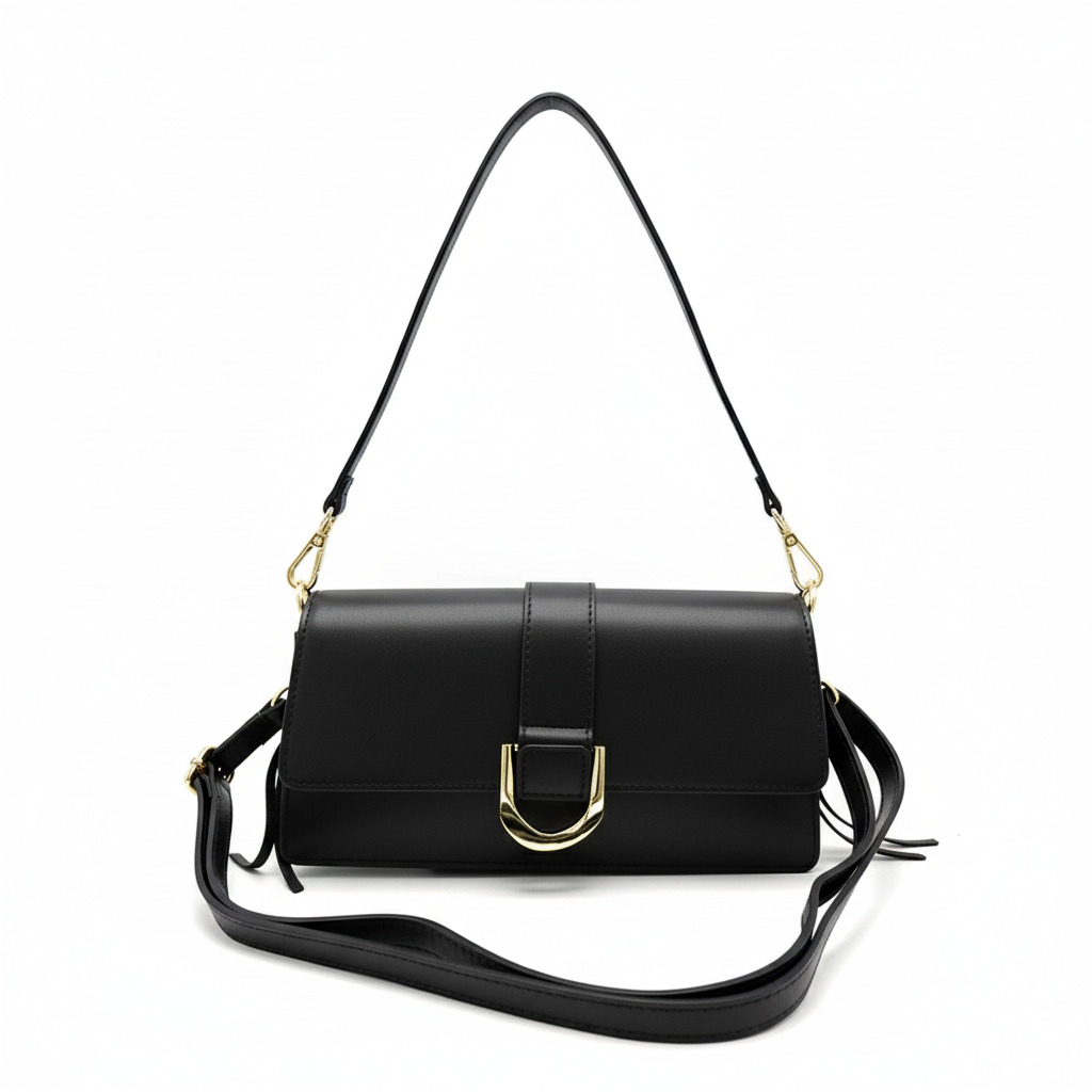 Leather shoulder bags Livorno – Italian Leather Shoulder Bag – Black San Rocco Italia