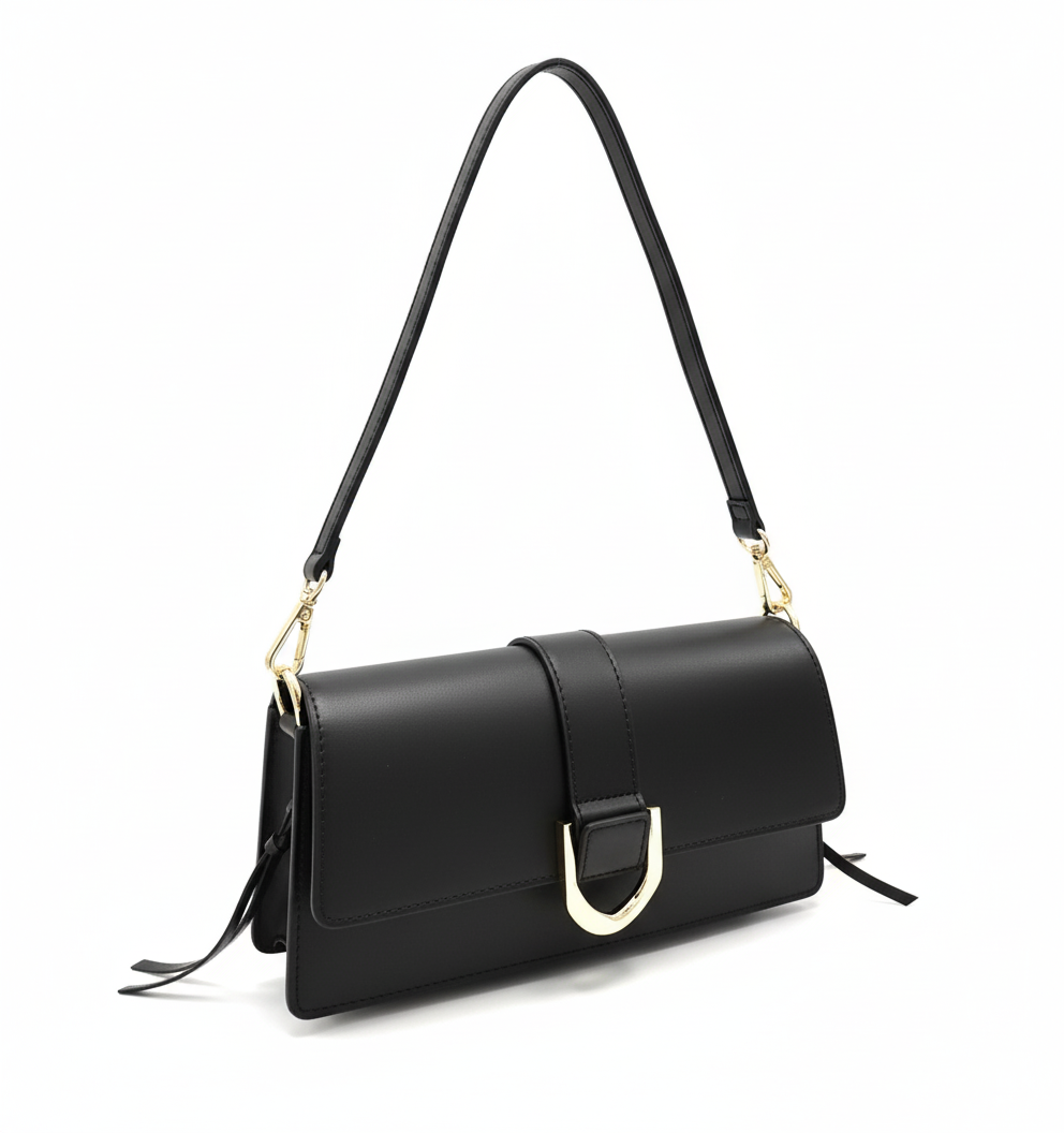 Leather shoulder bags Livorno – Italian Leather Shoulder Bag – Black San Rocco Italia