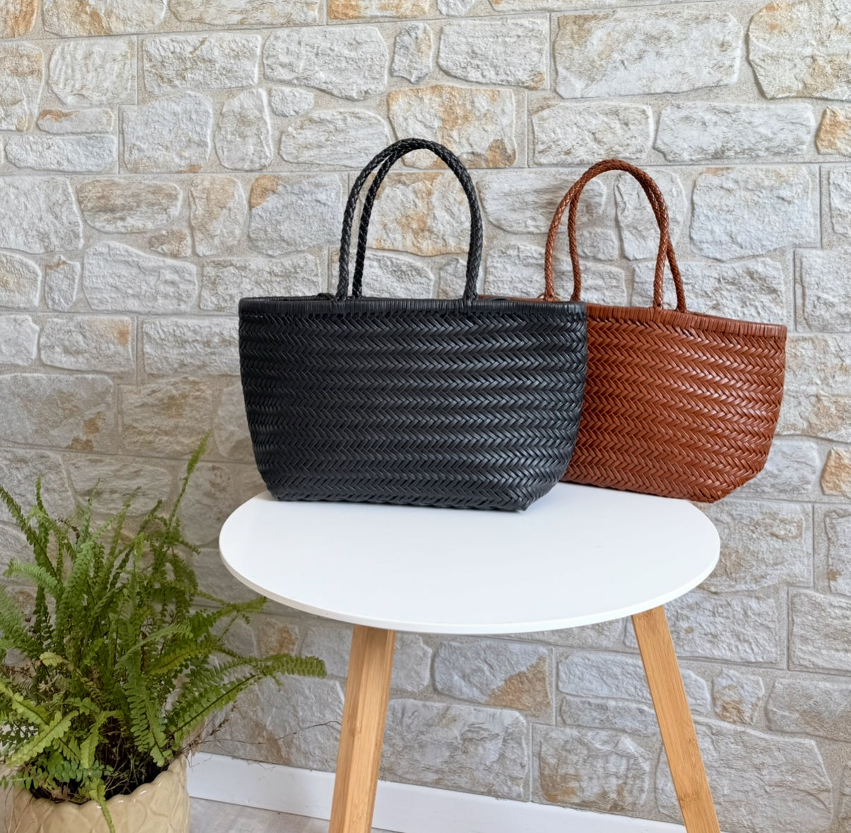 Handbag & Wallet Accessories Lou - Genuine Leather Tote Bag Caramel Colour San Rocco Italia