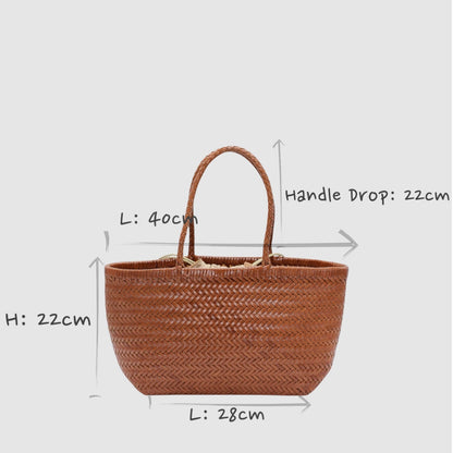 Handbag & Wallet Accessories Lou - Genuine Leather Tote Bag Caramel Colour San Rocco Italia