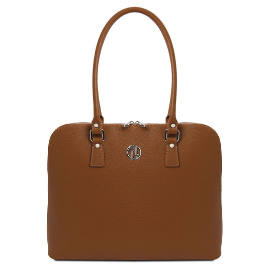 Business bag Cognac Magnolia - Leather business bag for women | TL141809 laptop bag San Rocco Italia