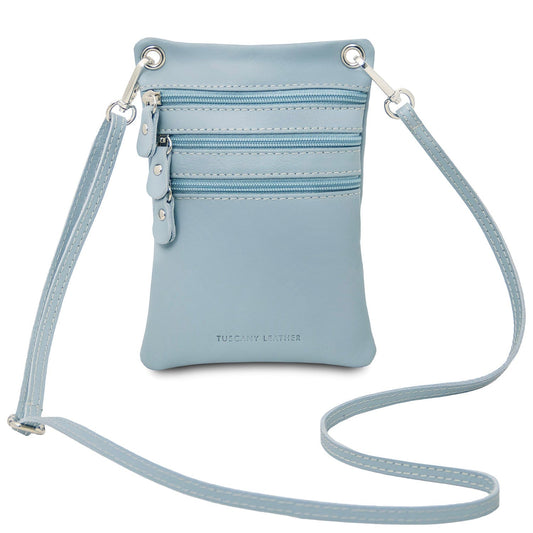 Leather shoulder bags Light Blue Maira - Soft leather mini cross bag | TL142432 San Rocco Italia