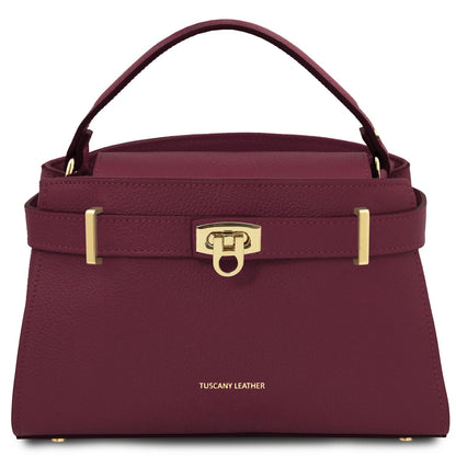 Leather handbags Bordeaux Maisy - Leather top handle bag - Medium size | TL142455 San Rocco Italia