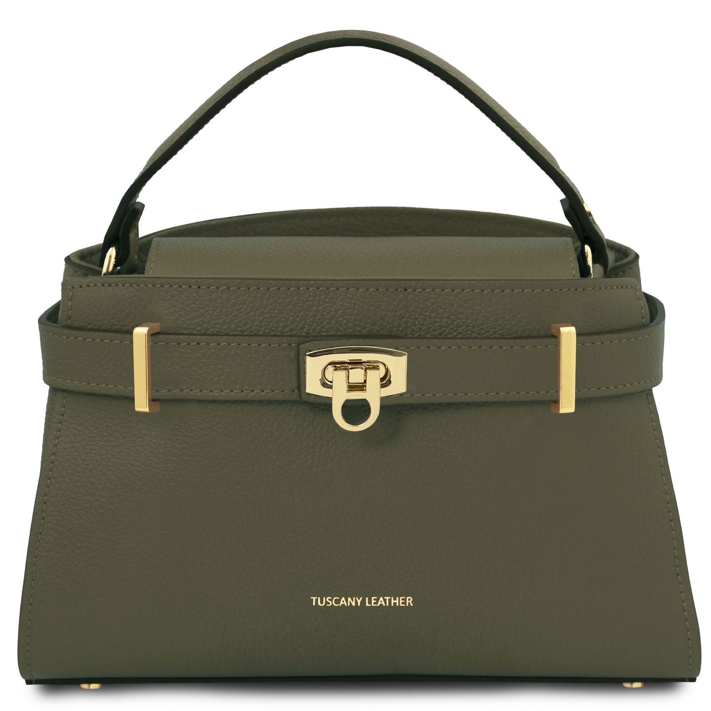 Leather handbags Forest Green Maisy - Leather top handle bag - Medium size | TL142455 San Rocco Italia