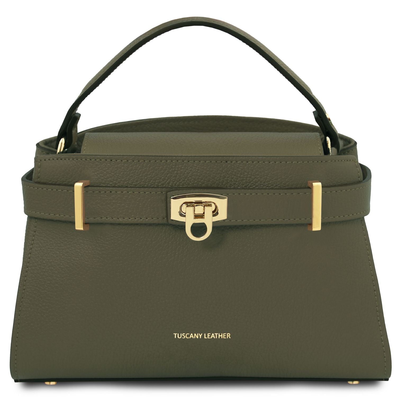 Leather handbags Forest Green Maisy - Leather top handle bag - Medium size | TL142455 San Rocco Italia