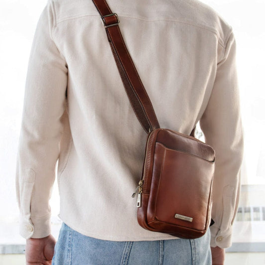Leather bags for men Mark - Matte Leather Crossbody Bag | TL142428 San Rocco Italia