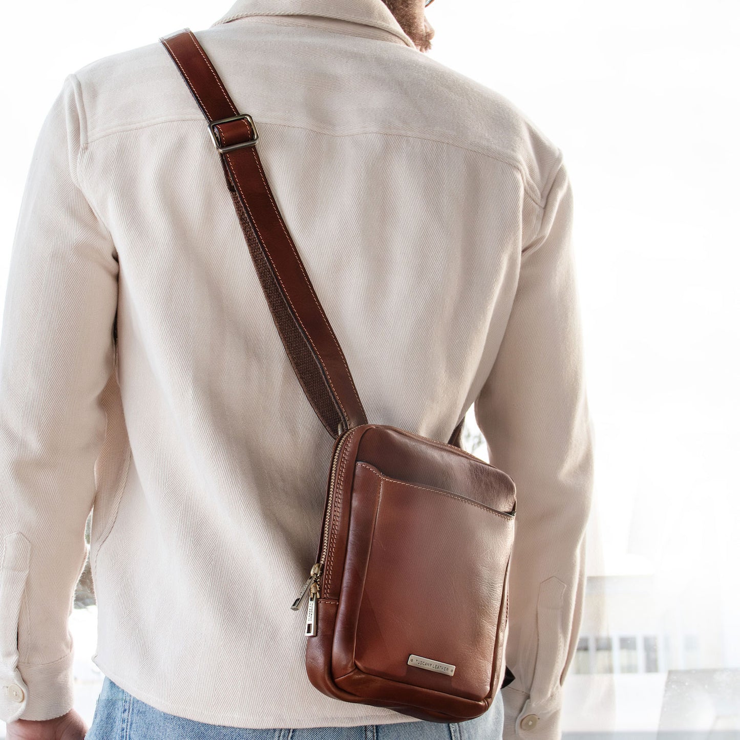 Leather bags for men Mark - Matte Leather Crossbody Bag | TL142428 San Rocco Italia