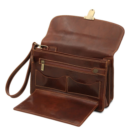 Leather bags for men Max - Leather handy wrist bag for men | TL8075 San Rocco Italia