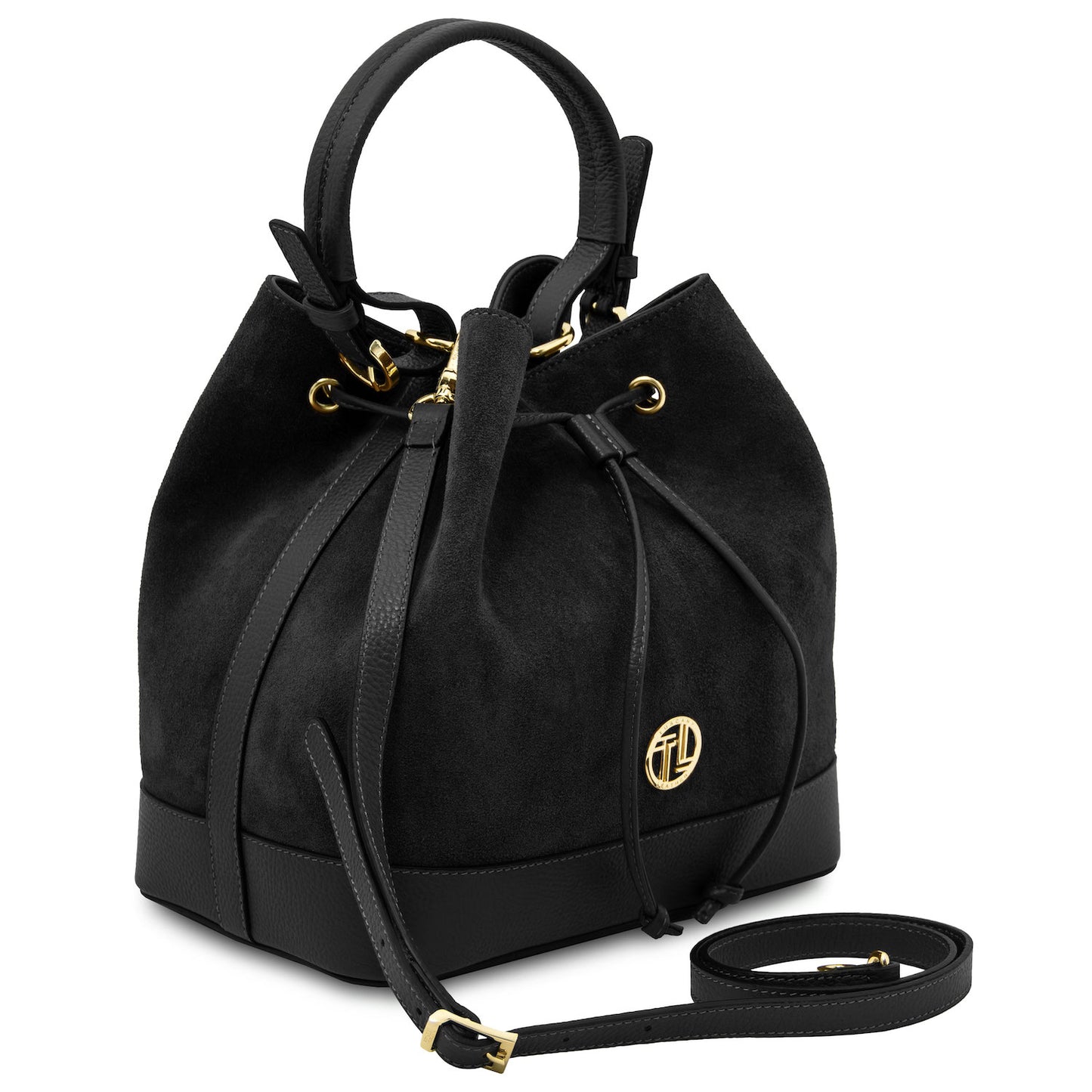 Bucket Bag Black Minerva - Suede leather bucket bag | TL142476 San Rocco Italia