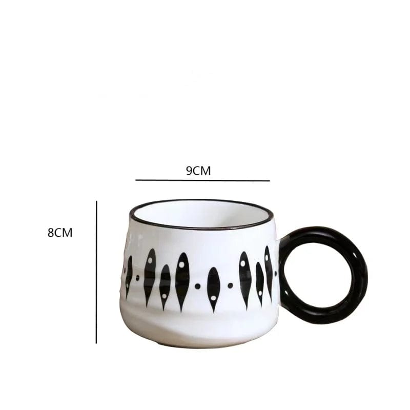 Monochrome Loop Large Black and White Coffee Mugs - Premium Mugs - Shop now at San Rocco Italia