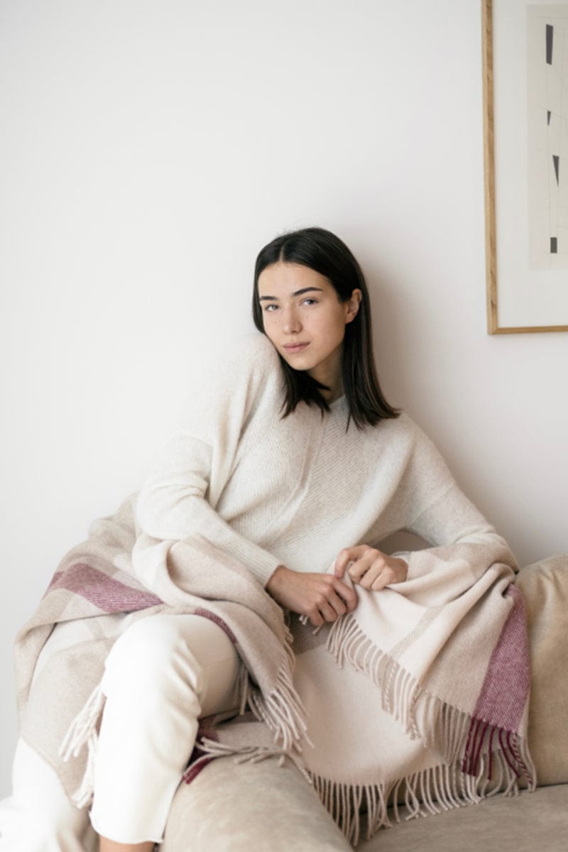 Natural Alpaca Blanket – Classic Tartan - Premium  - Shop now at San Rocco Italia