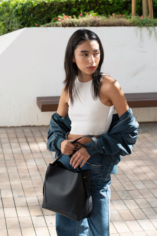 Handbag & Wallet Accessories Oli - Apple Leather Midi Shoulder Cross-body Bag Black San Rocco Italia