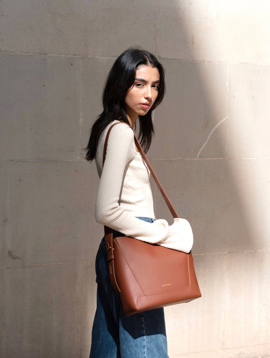 Handbag & Wallet Accessories Oli - Apple Leather Midi Shoulder Cross-body Bag Brown San Rocco Italia