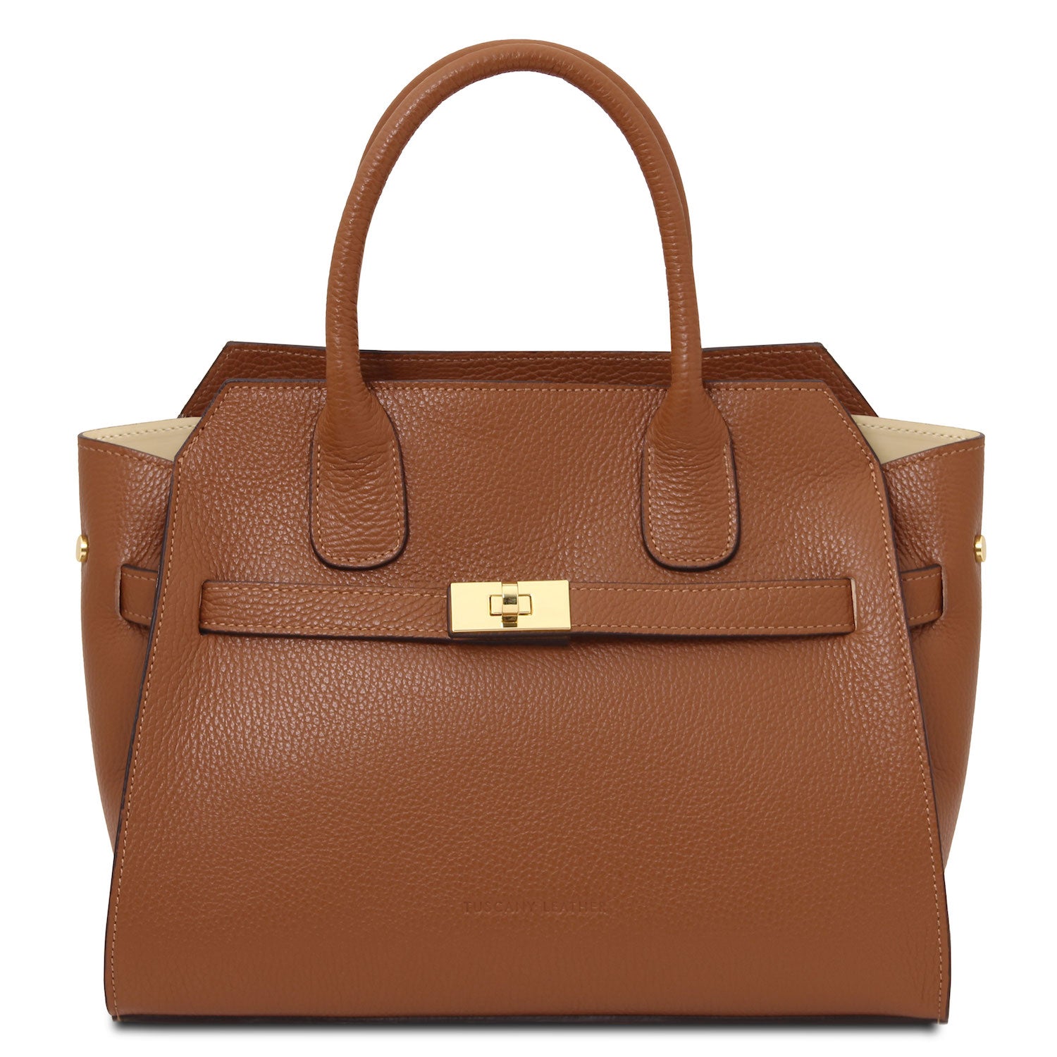 Leather handbags Cognac Origami - Leather tote | TL142466 San Rocco Italia