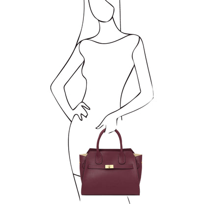 Leather handbags Origami - Leather tote | TL142466 San Rocco Italia