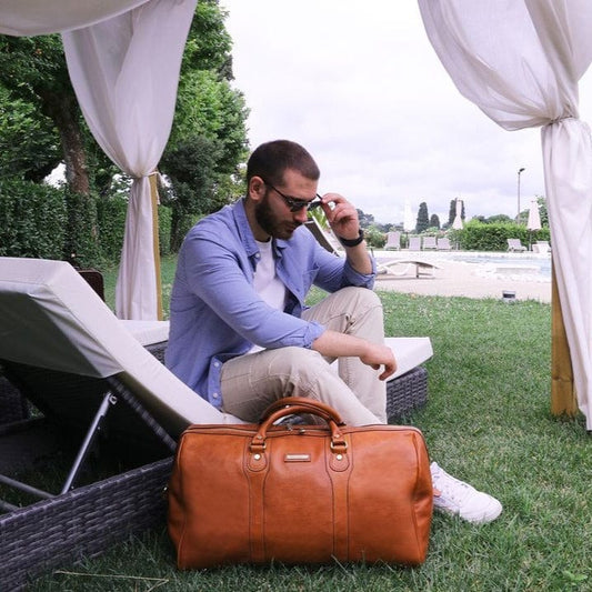 Leather Travel bags Oslo - Travel leather duffel bag - Weekender bag | TL141913 San Rocco Italia