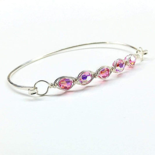 Oval Shaped Swarovski Crystal Bar Bangle Bracelet - Premium Bracelets - Shop now at San Rocco Italia