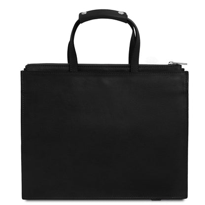 Palermo - Italian leather 3-compartment briefcase for women | TL142452 - Premium Leather briefcases - Shop now at San Rocco Italia