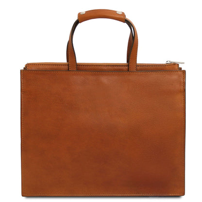 Palermo - Italian leather 3-compartment briefcase for women | TL142452 - Premium Leather briefcases - Shop now at San Rocco Italia