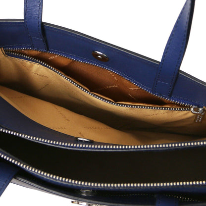 Palermo - Saffiano Italian leather briefcase 3-compartment for women | TL141369 - Premium Leather briefcases - Shop now at San Rocco Italia