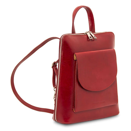 Paris - Small Convertible Leather Backpack For Women | TL142410 - Premium Leather backpacks for women - Shop now at San Rocco Italia