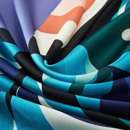 Pelican Large Square Silk Scarf | Blue (90 × 90 cm)
