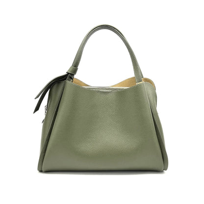 Totes Olive Green / Large Pienza - Italian Leather Tote Handbag San Rocco Italia