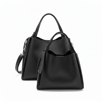 Pienza – Italian Leather Tote Handbag – Black
