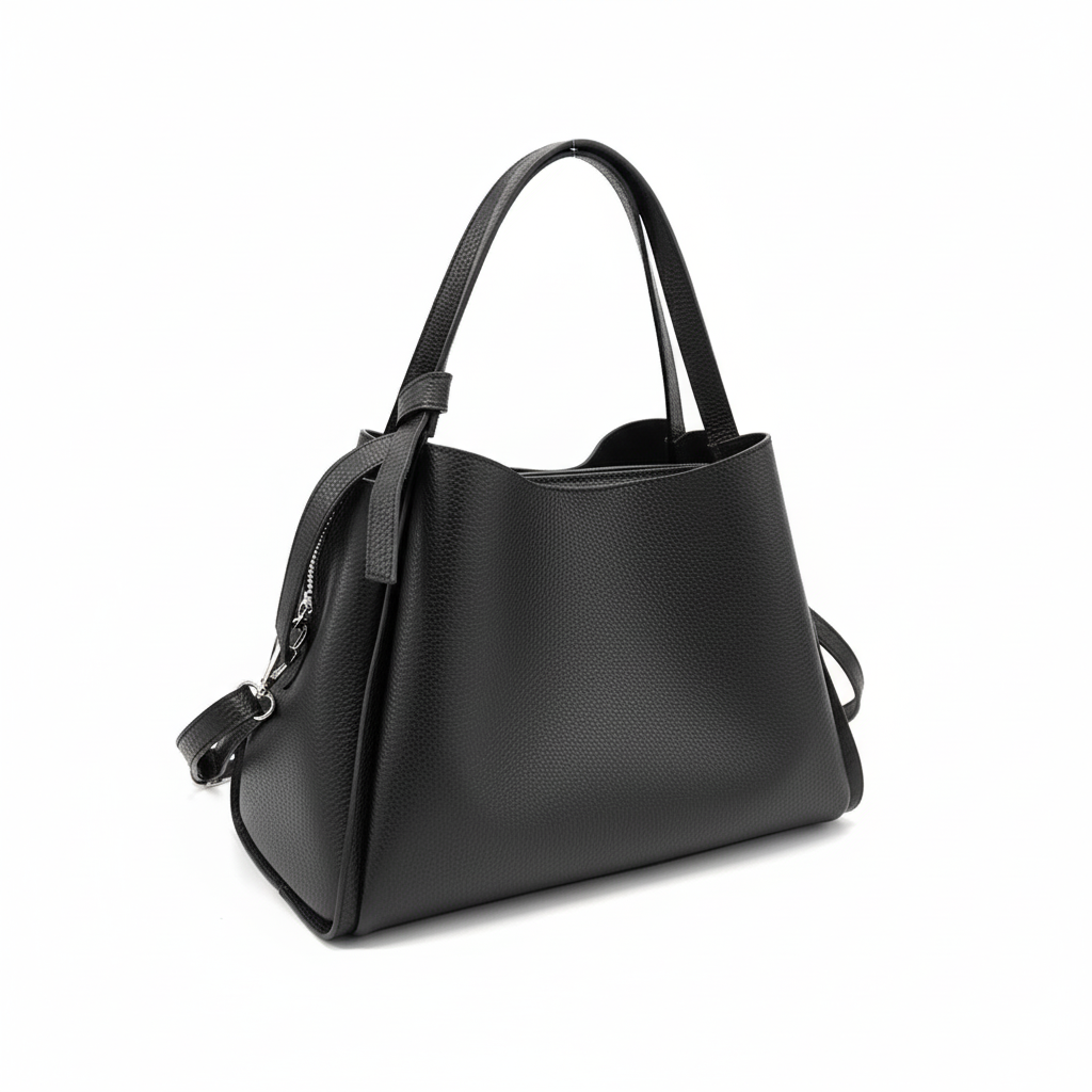 Pienza – Italian Leather Tote Handbag – Black