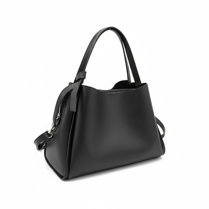 Pienza – Italian Leather Tote Handbag – Black