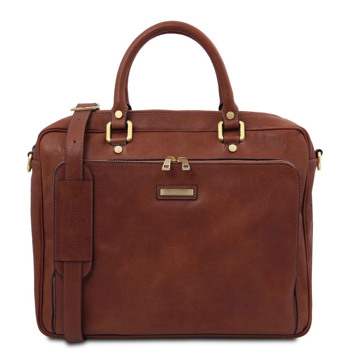 Pisa - Matte leather laptop briefcase with front pocket | TL142427 - Premium Leather laptop bags - Shop now at San Rocco Italia