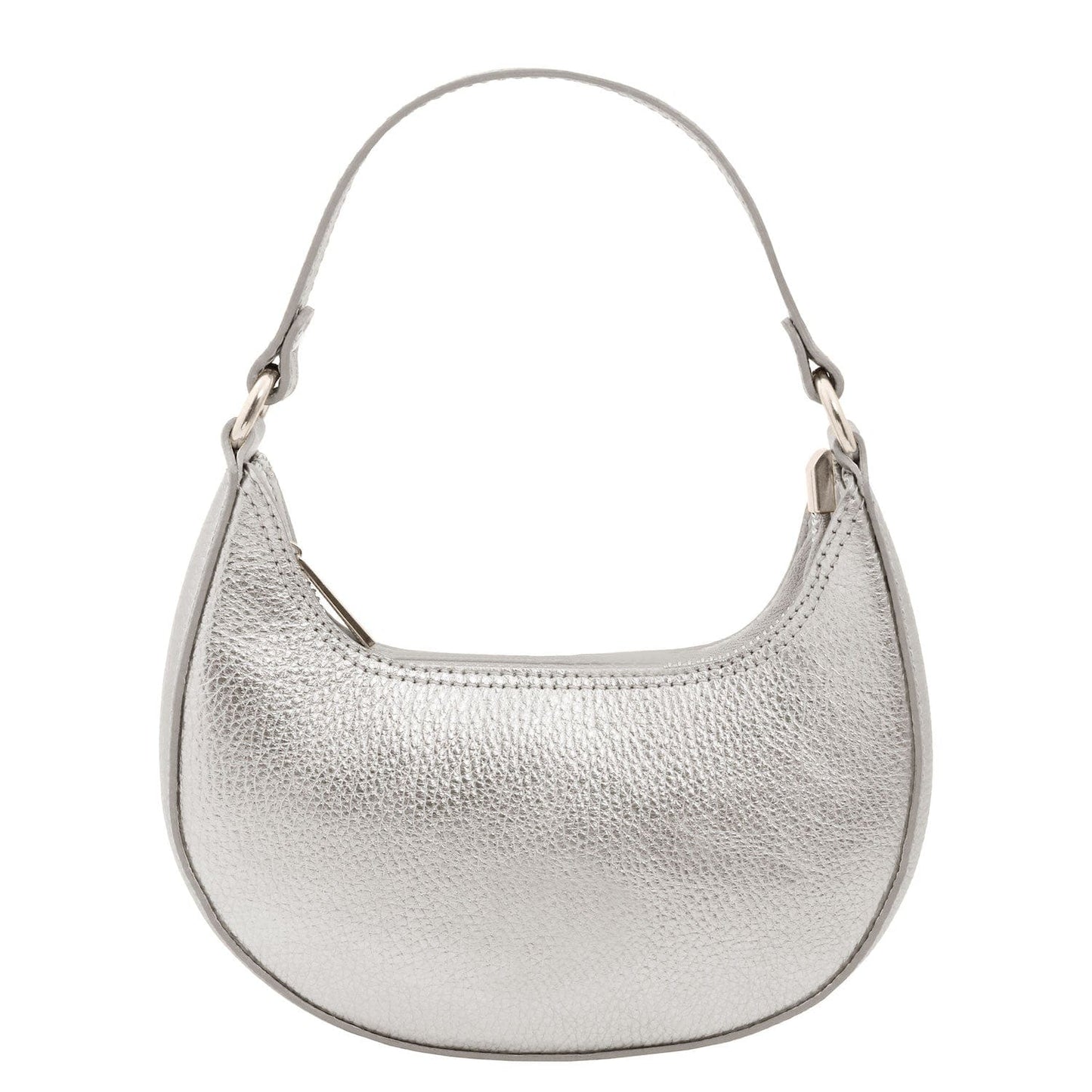 Pixie - Metallic Leather Mini Crescent Bag With Chain Strap | TL142413 - Premium Leather handbags - Shop now at San Rocco Italia