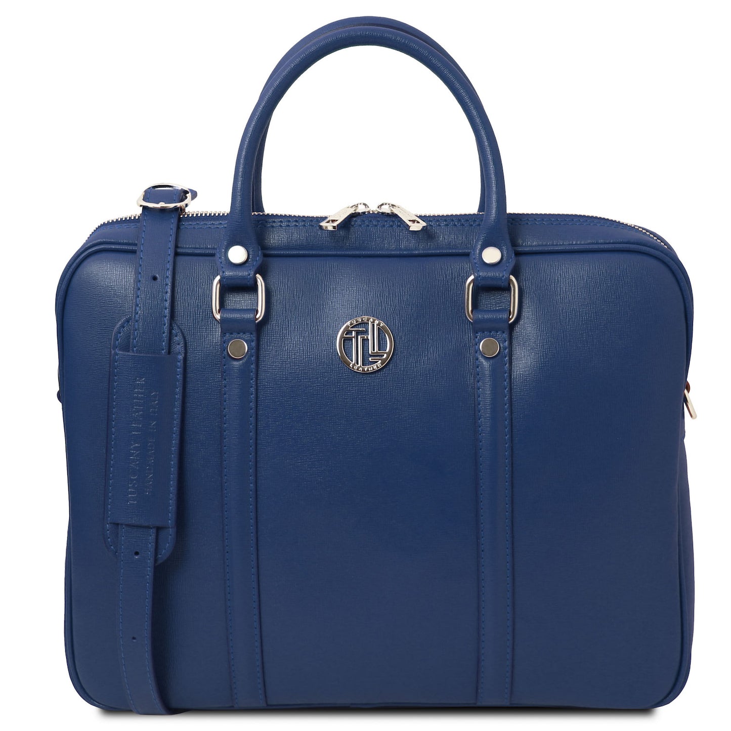 Leather laptop bags Dark Blue Prato - Exclusive Saffiano leather laptop case | TL142453 San Rocco Italia